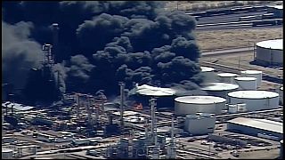 Oil refinery fire in the Wisconsin town of Superior