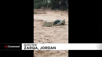 Impresionantes inundaciones en Jordania
