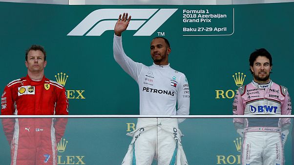 Lewis Hamilton liderou o pódio no GP do Azerbaijão Lewis Hamilton liderou o pódio no GP do Azerbaijão
