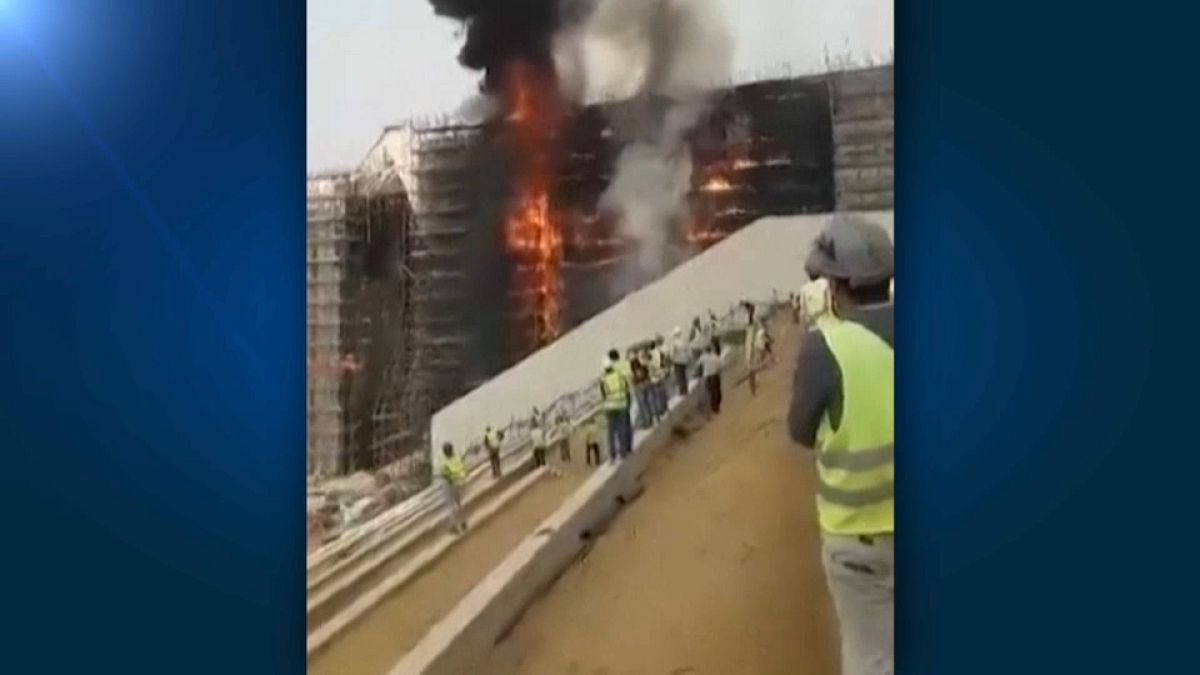 Fire engulfs Egypt Museum building site