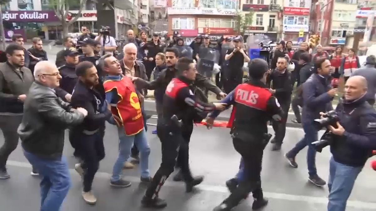 Turkish trade unions angry at corralled May Day protests and blockade of Taksim square