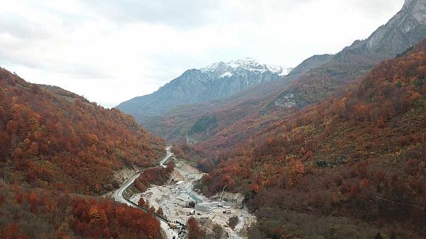Dam construction in Valbona National Park, Albania Dam construction in Valbona National Park, Albania