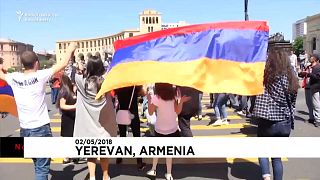 Marchas estudiantiles en Armenia