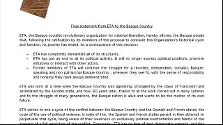 60 Jahre und über 850 Tote später - das Ende der baskischen ETA 