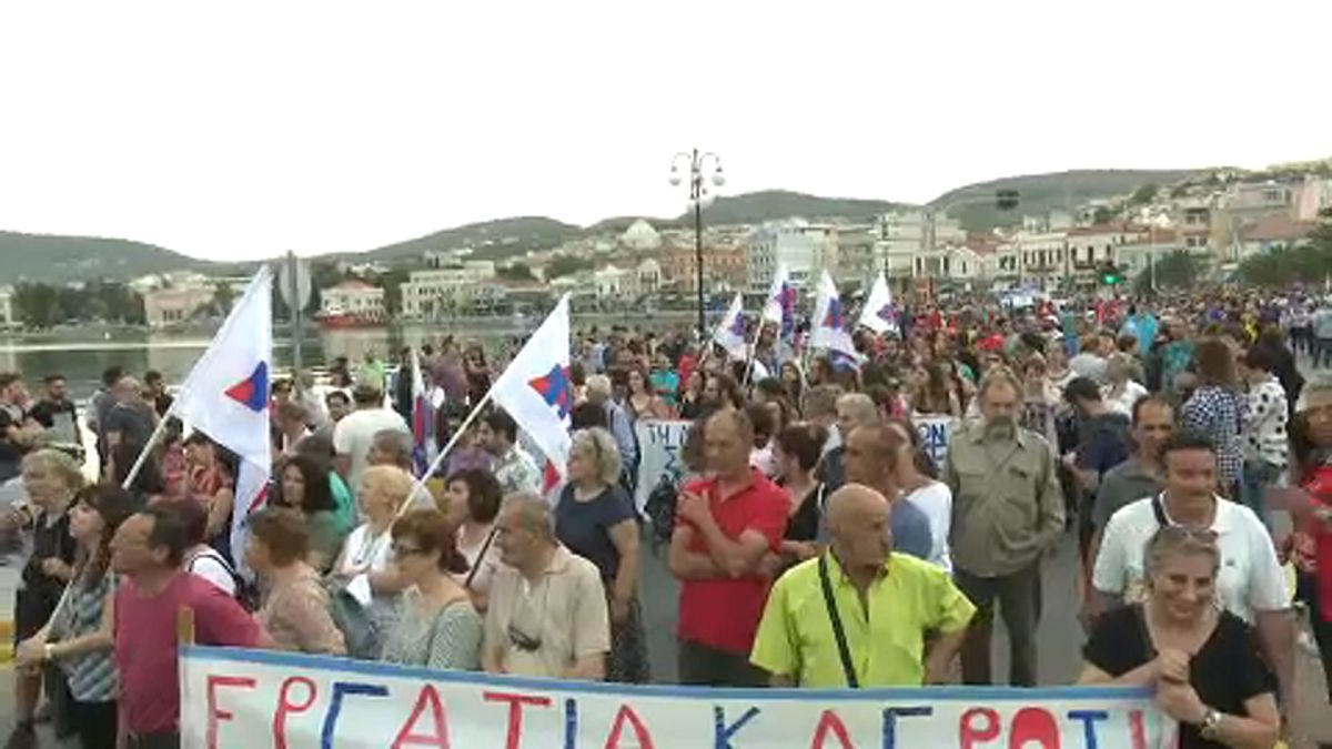 Ciprasz ellen tüntettek Leszboszon