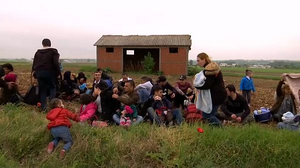 Migranten überqueren EU-Außengrenze in Griechenland Migranten überqueren EU-Außengrenze in Griechenland