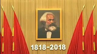Imagem de Karl Marx no Grande Palácio do Povo na China