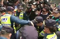 Anti-North Korean activists scuffle with South Korean police near border
