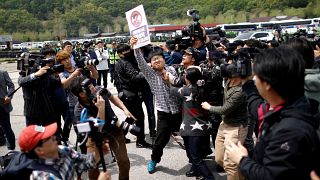 Διαδήλωση ακτιβιστών στην νοτιοκορεατική μεθόριο