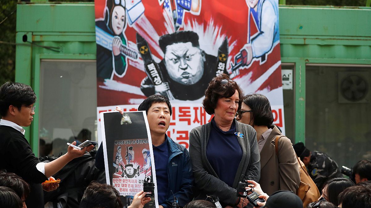Anti-Nordkorea-Proteste im südkoreanischen Paju