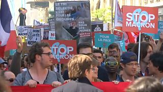 Marcha multitudinaria contra las reformas de Macron