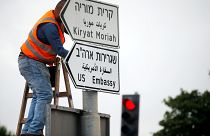 Road signs go up for US Embassy in Jerusalem