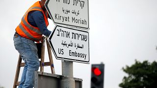 Road signs go up for US Embassy in Jerusalem