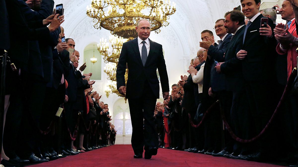 Putin no Kremlin para a tomada de Posse como Presidente pela 4ª vez