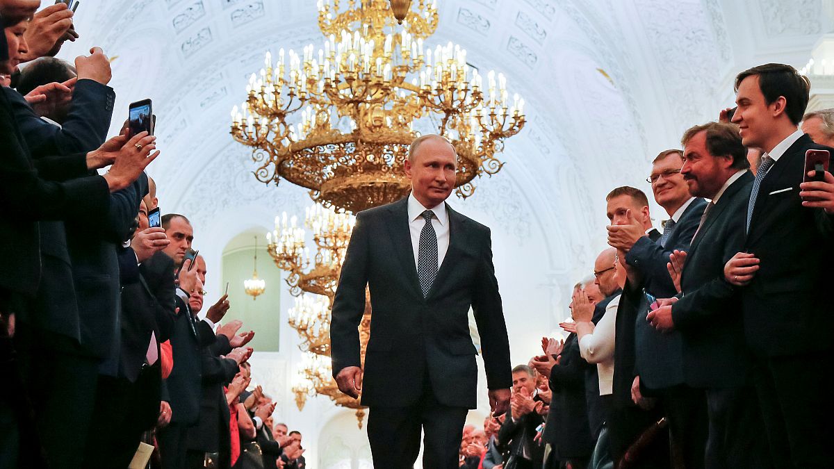 Watch: Putin takes a very long, lonely walk to his fourth term