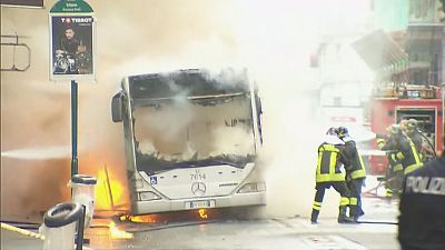 Пожар в автобусе