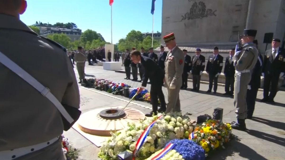 Macron conmemora el final de la Segunda Guerra Mundial