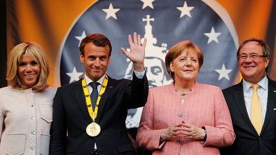 Emmanuel Macron reçoit le Prix Charlemagne