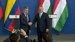 Juan Manuel Santos de visita oficial en Hungría