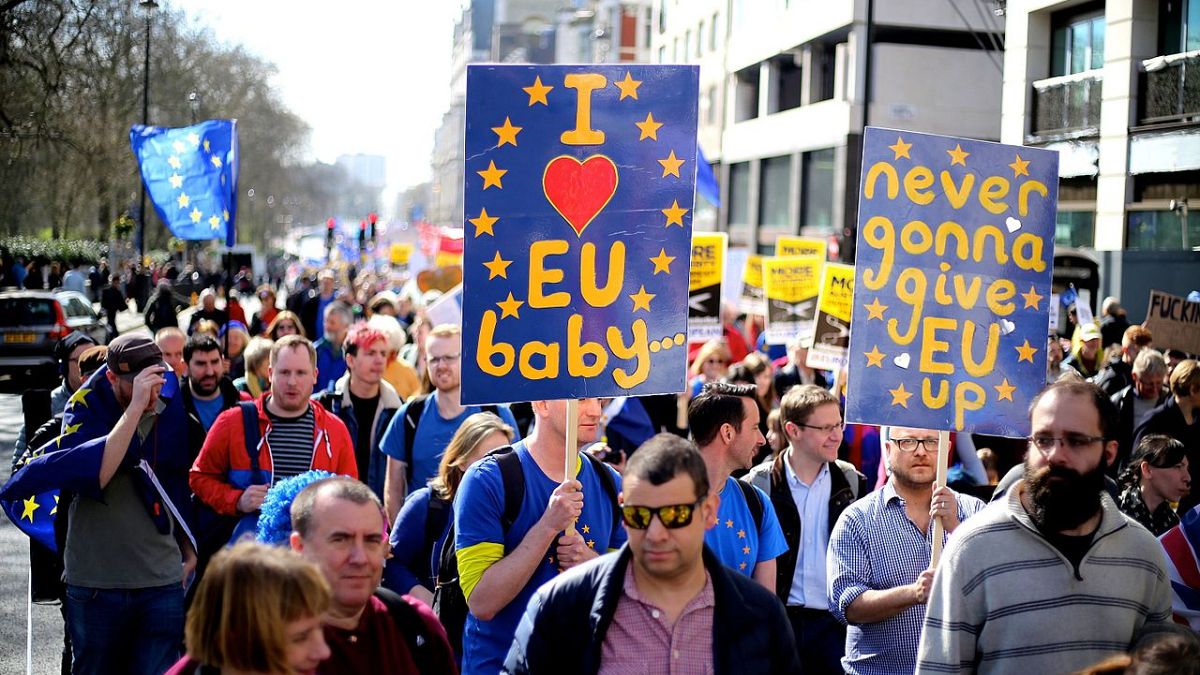 A pro-EU march in London in March 2017.