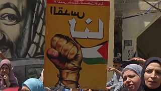 الفلسطينيون في مخيم برج البراجنة يحتجون ضد نقل السفارة الأمريكية إلى القدس