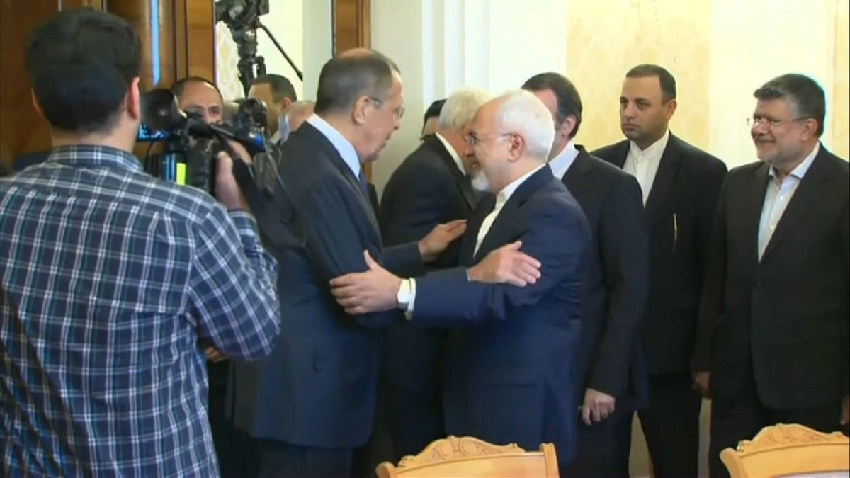 Sergei Lavrov greets Javad Zarif
