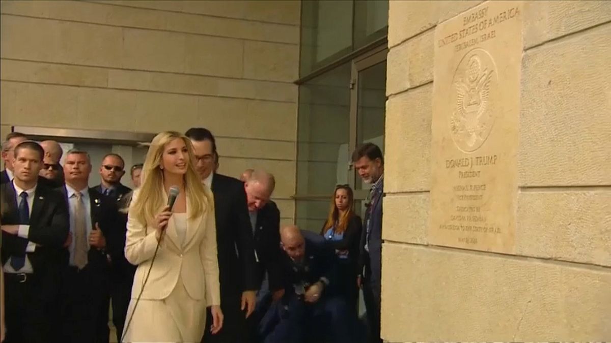 إيفانكا ترامب خلال مراسم افتتاح سفارة بلادها في القدس