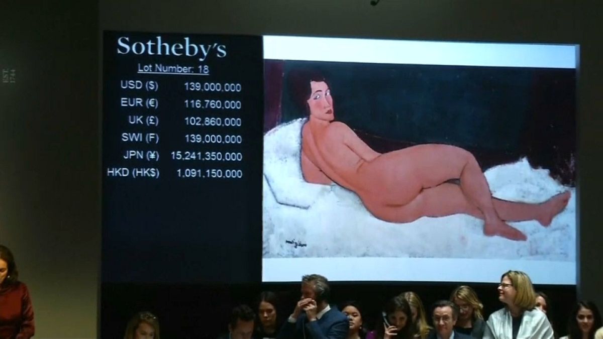 لوحة موديلياني لعارضة عارية تباع بمبلغ 139 مليون دولاراً
