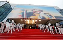 Stormtroopers provide security for Solo: A Star Wars Story