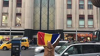 Bogdan Lungu in front of the Empire State Building