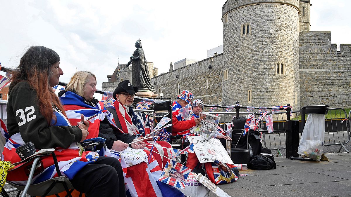 Royal fans line up outside Windsor Castle