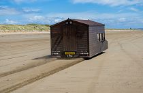 Watch: Motorised shed breaks speed record on Welsh beach