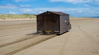 Watch: Motorised shed breaks speed record on Welsh beach