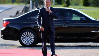 Donald Tusk, az EU Tanácsának elnöke megérkezik a szófiai vacsorára