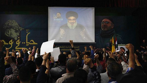 هواداران گروه حزب الله لبنان در بیروت هواداران گروه حزب الله لبنان در بیروت