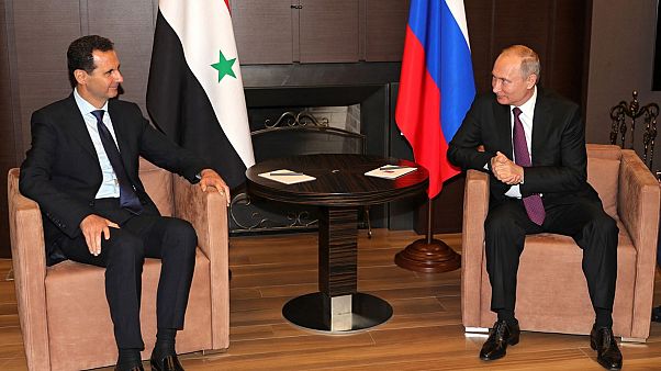 صورة للأسد وبوتين خلال لقاء يوم الخميس صورة للأسد وبوتين خلال لقاء يوم الخميس