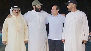 صورة ودية لقادة التحالف الخليجي العربي في مواجهة قطر