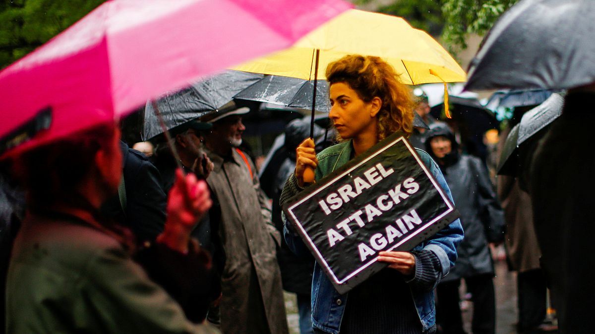 Акция поддержки палестинцев на Манхэттен, Нью-Йорк, 16 мая