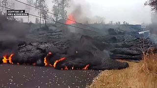 Hawaii's Kilauea volcano sends lava onto the streets