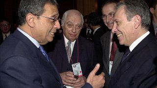 برنارد لويس يتوسط وزيري خارجية مصر وتركيا - اسطنبول 2002