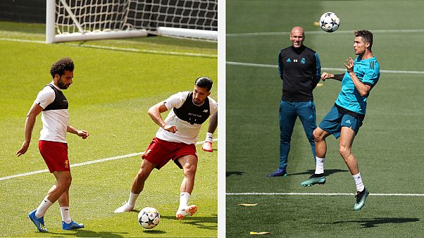 Entrenamientos del Liverpool (izquierda) y el Real Madrid (derecha) Entrenamientos del Liverpool (izquierda) y el Real Madrid (derecha)