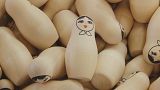 Iconic Russian matrioshka dolls painted with World Cup symbols