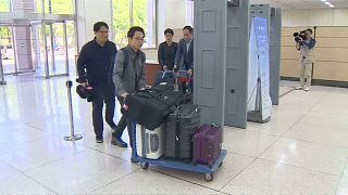 Jornalistas entram na Coreia do Norte