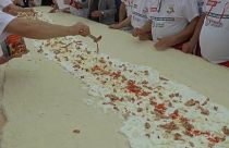 Una pizza pantagruélica bate el récord mundial