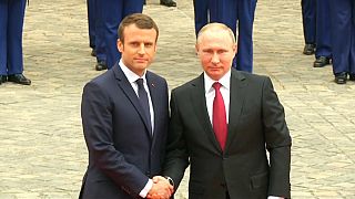E. Macron et V. Poutine à Versailles en mai 2017.