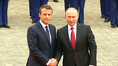 E. Macron et V. Poutine à Versailles en mai 2017.