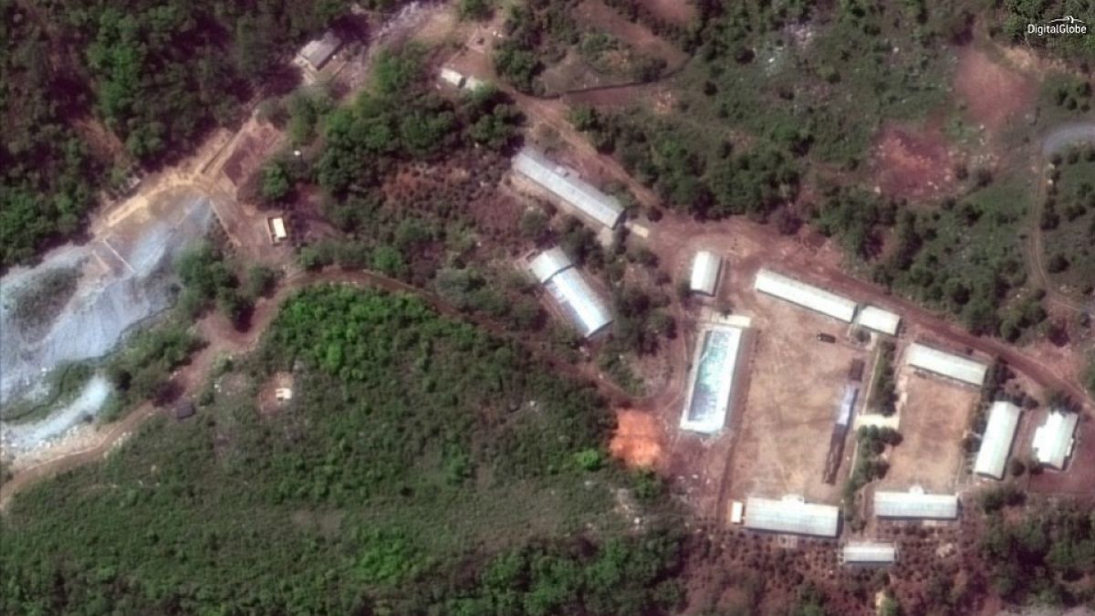 منشأة بونجي-ري الكورية الشمالية للاختبارات النووية في صورة التقطت بالقمر ال