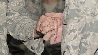 Two U.S. soldiers get married.