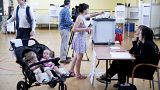 A woman votes in Ireland's abortion referendum