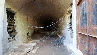 One of the destroyed access tunnels to North Korea's nuclear test site 